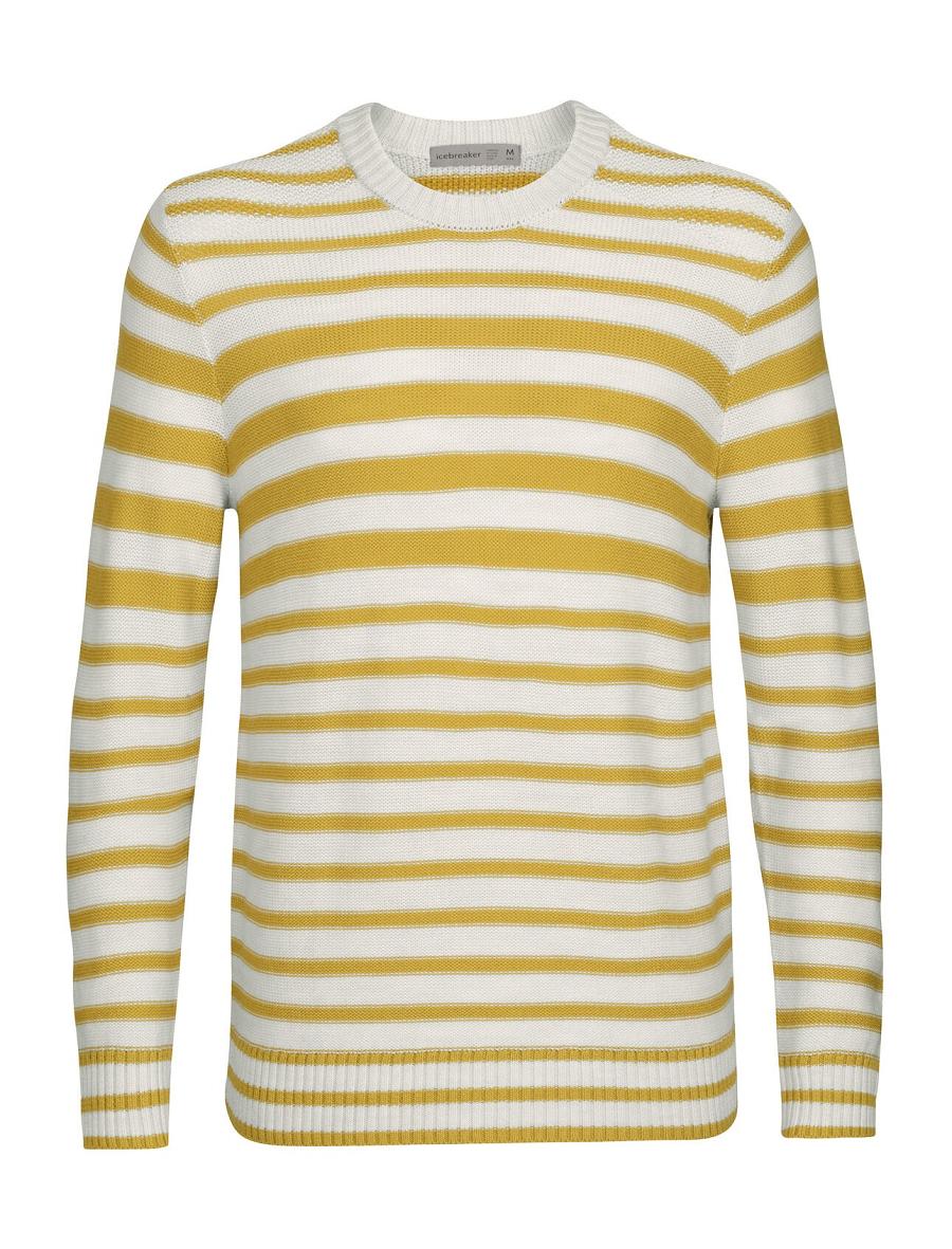 Ecru Heather / Silent Gold Icebreaker Merino Waypoint Crewe Men's Sweaters | AU 1223GSOL